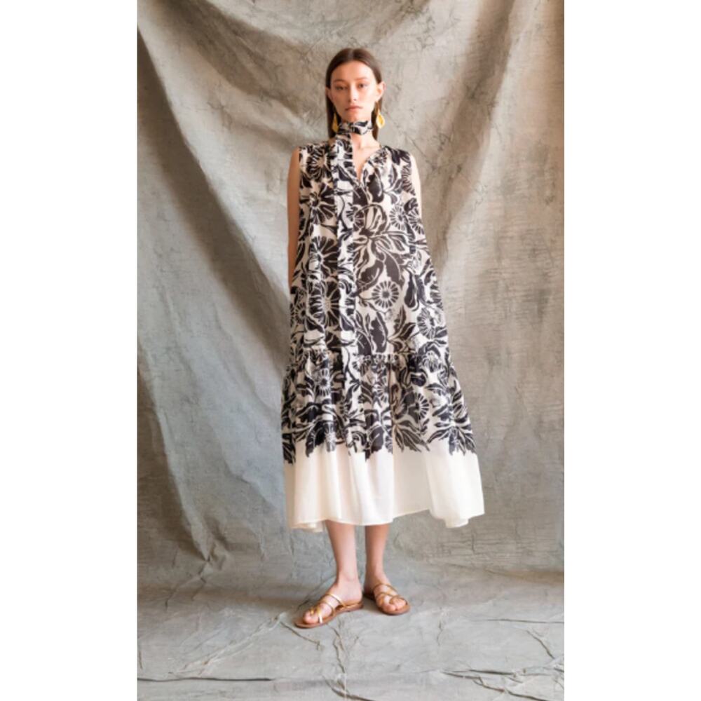 Psophia Vazquez De Castro Cobalt long dress black white size XS $435